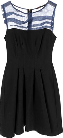 Maje geplooide mouwloze mini-jurk van zwart polyester