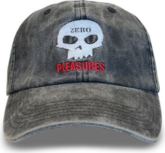 Pleasures X Zero Skateboards Skull Denim Baseball Cap in Black at Nordstrom
