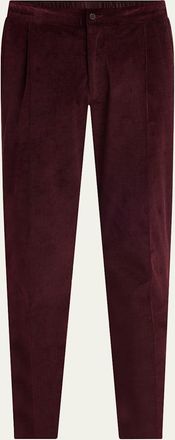 Kiton Mens Corduroy Slim Single-Pleated Pants