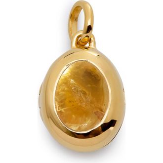 Monica Vinader Birthstone Locket Pendant in 18Ct Gold Vermeil /Citrine at Nordstrom