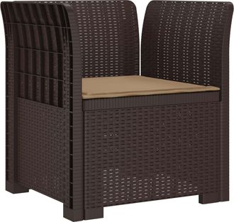vidaXL Sill&oacute;n Individual Con Coj&iacute;n Apariencia De Ratan Pp Marr&oacute;n Vidaxl