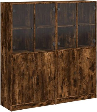 vidaXL Vidaxl - Estanter&iacute;a Con Puertas Madera Roble Ahumado 136x37x142 Cm