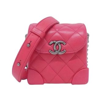 Chanel Pre-owned Lambskin Shoulder Bag - Dames - Pre-owned - Roze - Maat: ONE Size Leer
