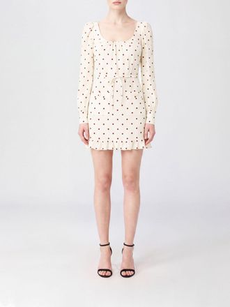 Alessandra Rich Mini abito a tubino in seta a pois con maniche lunghe