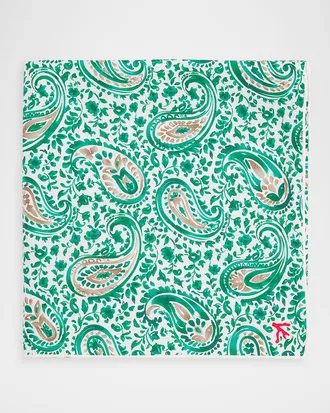 Isaia Men & apos;s Paisley Silk Pocket Square