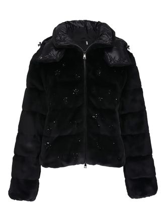 Moncler Andronne hooded embellished jacket - women - Polyester/Polyamide - 2 - Black