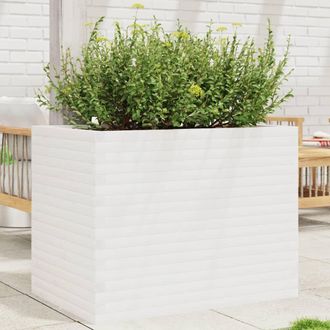 Berkfield Home Garden Planter White 90x60x68.5 cm Solid Wood Pine