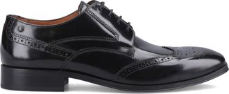 Base London Steeple Mens Brogue Shoes Black Leather - Size UK 12