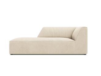 MICADONI Chaise longue de angulo izquierdo de pana beige claro