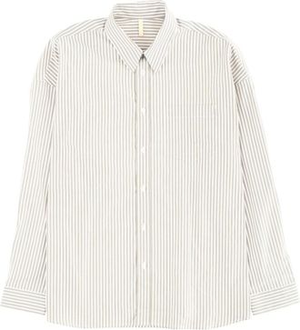 Sunflower Beige Loose Stripes Shirt