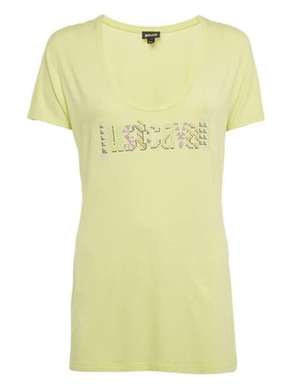 Just Cavalli XL logo cotton T-shirt - Yellow