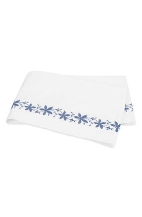 Matouk Callista Flat Sheet in Bluebell at Nordstrom, Size King
