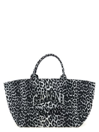Ganni Leopard Pailletten Xxl Tote-Einkaufstasche
