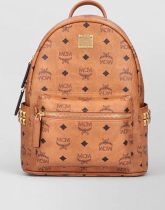 MCM leather logo-print backpack