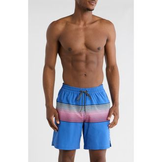 Hurley Lobos Volley Swim Shorts in Blue /Red /White at Nordstrom Rack, Size X-Large