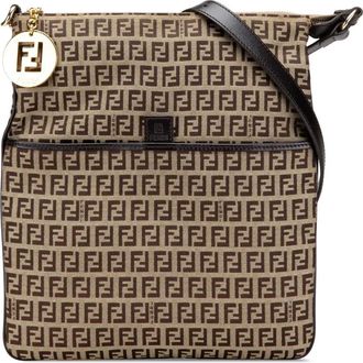 Fendi Borsa a tracolla in tela con motivo Zucchino 2010-2024 - Marrone