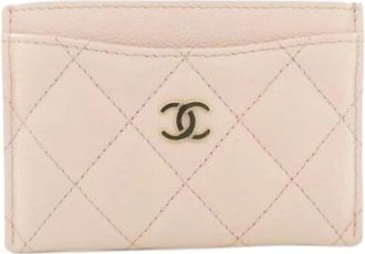 Chanel Pre-owned Card Case - Dames - Vintage Accessoires - Beige - ONE Size - Leer - Vintage