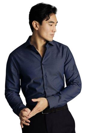 CHARLES TYRWHITT Non-Iron Stretch Texture Circle Shirt in Royal Blue at Nordstrom, Size 16 X 33