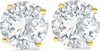 Pompeii3 Certified 6.00CT Round Diamond Studs 14k Yellow Gold Lab Grown Earrings