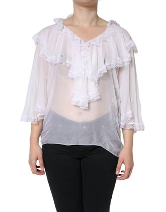 Dolce & Gabbana Kanten Rand Chiffon Blouse