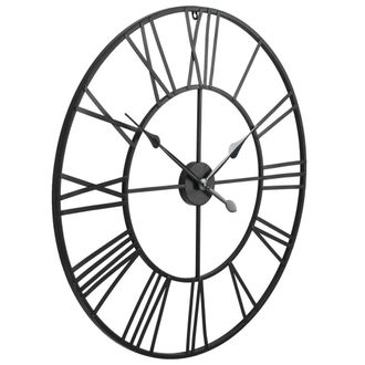 Berkfield Home Vintage Wall Clock with Quartz Movement Metal 80 cm XXL in Black