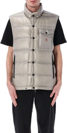 Moncler Grey Sleeveless Logo Padded Jacket