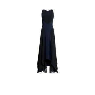 Roberto Cavalli Long black and navy silk dress - female - Roberto Cavalli - Gowns - Blue - XS - Dresses