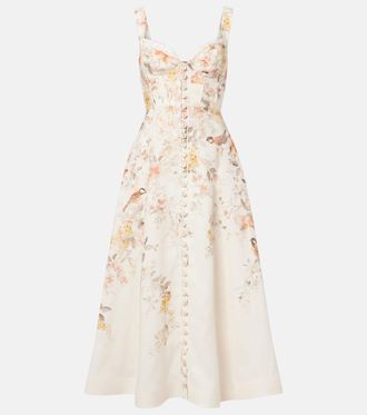 Zimmermann Luna printed linen midi dress