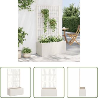 vidaXL vidaXL Piante rampicanti - Fioriera da Giardino con Traliccio Bianco 80x36x140 cm PP