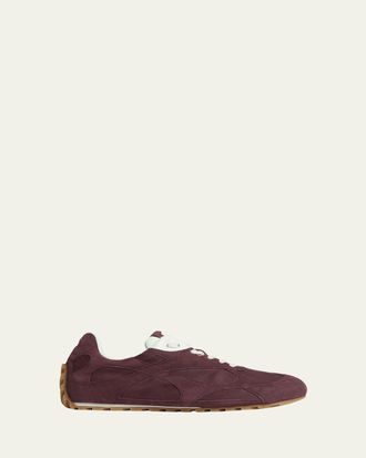 Bottega Veneta Mens Orbit Flash Suede & Nylon Low-Top Sneakers