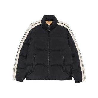 Palm Angels Classic Logo Track Puffer Jacket - Heren - Jassen - Zwart - Maat: M Leer