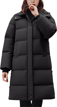 Generic Coats For Women Maxi Puffer Coats For Women S Casual Mid To Long Waisted Thick Warm Cotton European And American Down Long Puffer Coat Womens With Hoo