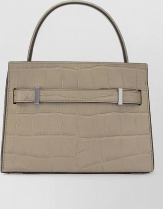 Tory Burch shoulder bag structured crocodile texture top handle