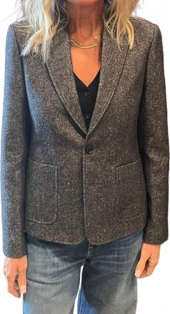 Nili Lotan Holden Blazer In Graphite Donegal