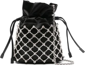 Aquazzura Borsa a secchiello Crystal Lover - Nero