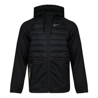 Nike Stay Warm Solid Color Sports Training Hooded Padded Jacket Black BV6299-010