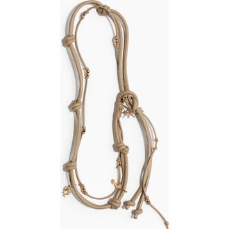 H&M Embellished Cord Belt in Brown/dark Blue at Nordstrom, Size X-Small