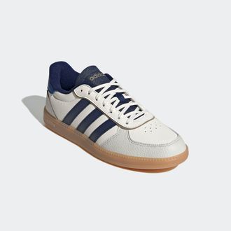 adidas Sneaker ADIDAS SPORTSWEAR BREAKNET SLEEK, Damen, Gr. 42,5, weiss (core wei&szlig;, dunkelblau, royal blau), Leder, Synthetik, Schuhe Sneaker
