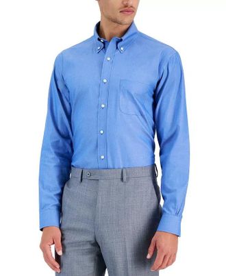 Brooks Brothers B by Brooks Brothers Dress Shirt Men Blue Non-Iron Regular Fit FTS311