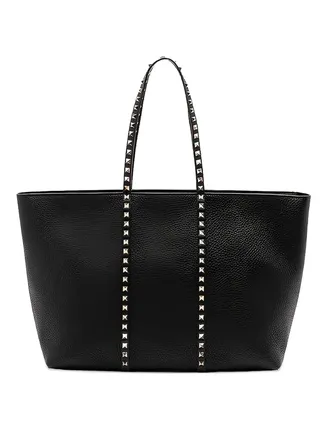Valentino Garavani Rockstud Shopping Bag In Grainy Leather