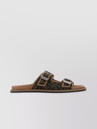 Fendi embroidered canvas sandals