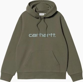 Carhartt Work in Progress Mens Carhartt WIP Logo Carhartt Hoodie Leaf/Tourmaline - Tan - Size: 44