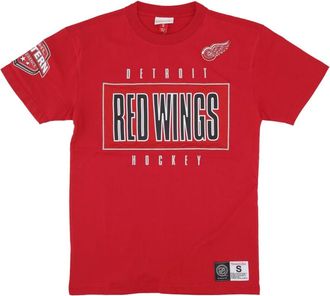 Mitchell & Ness Tops, Heren, Rood, S, Katoen, Detroit Red Wings Logo T-shirt