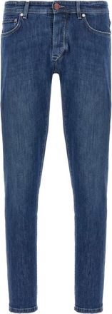 Barba Heren, Jeans, Blauw, Maat: W40 Katoen