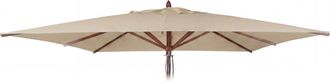Hhg [nunca Usado] Funda De Recambio Para La Sombrilla De Madera Para Hosteler&iacute;a Hhg-502b, Funda Para Sombrilla, Cuadrada, 3 X 3 M, Poli&eacute;ster, Color Crema