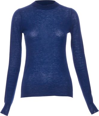 Joseph Blue Cashmere Crew Neck Long Sleeve Sweater
