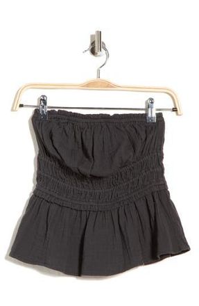 Abound Strapless Ruffle Gauze Top in Black at Nordstrom Rack, Size X-Large
