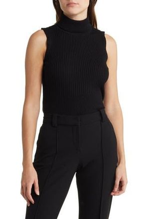 Max Studio Sleeveless Ribbed Turtle Neck in Black at Nordstrom Rack, Size X-Small