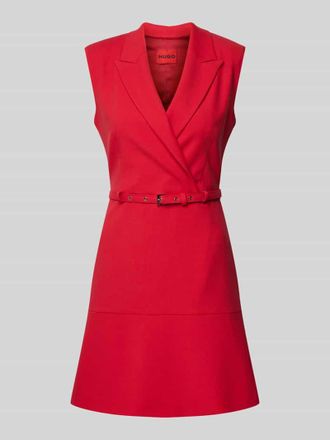 HUGO BOSS MInikleid mit Reverskragen und G&uuml;rtel Modell Kamilian in Rot, Gr&ouml;&szlig;e 38