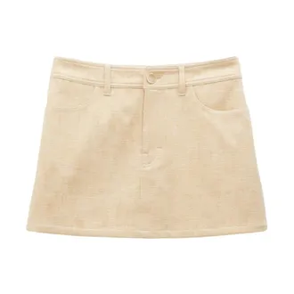 Filippa K Rokken, Dames, Geel, M, Korte Gestructureerde Rok